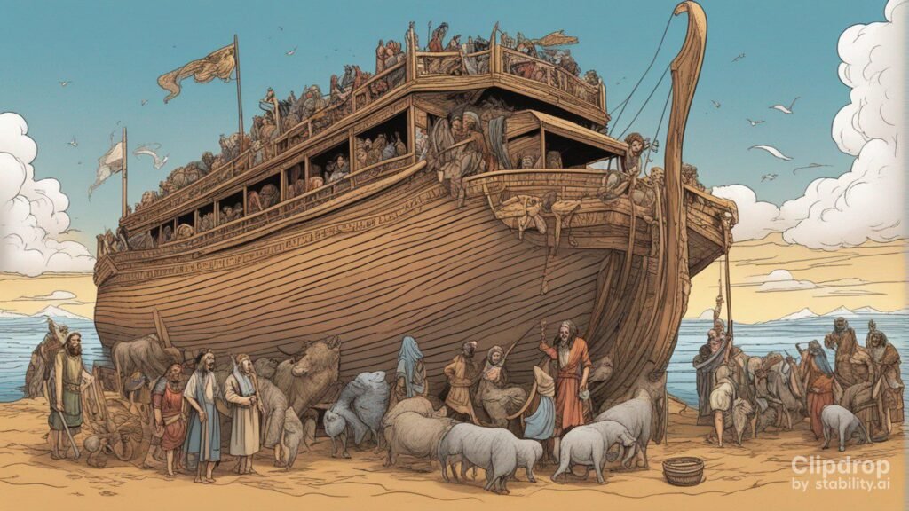 Arca de Noé apos o diluvio