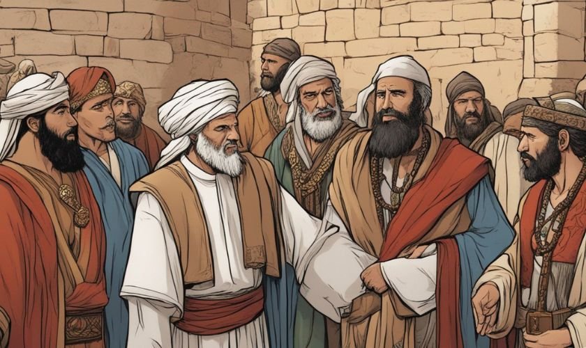 Lideres religiosos conversando com o três reis magos