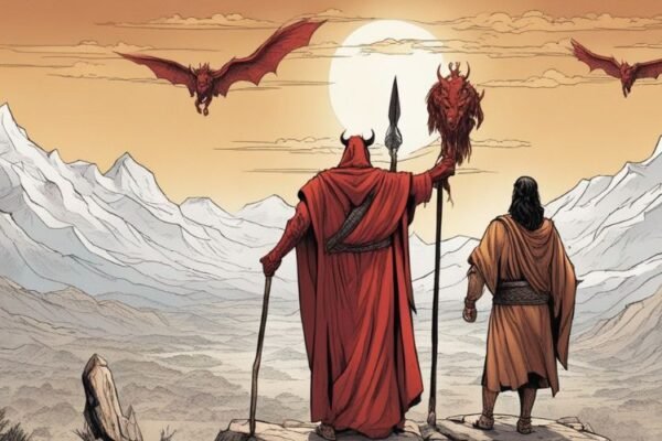 El diablo lleva a Jesús a una montaña muy alta