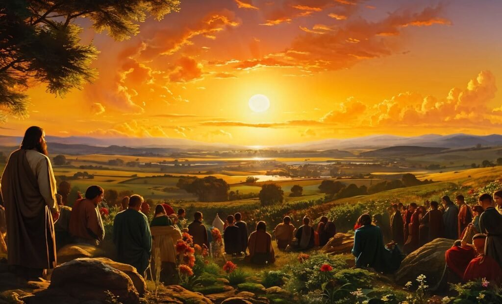 Montanha com o sol ao fundo