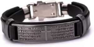 Pulseira Masculina Em Couro Pai Nosso