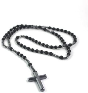 Terço Espiritual em pedra Hematita