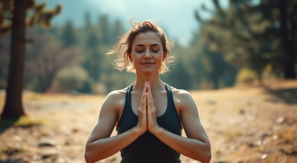 Imagem de uma pessoa praticando yoga Imagem de uma pessoa praticando yoga