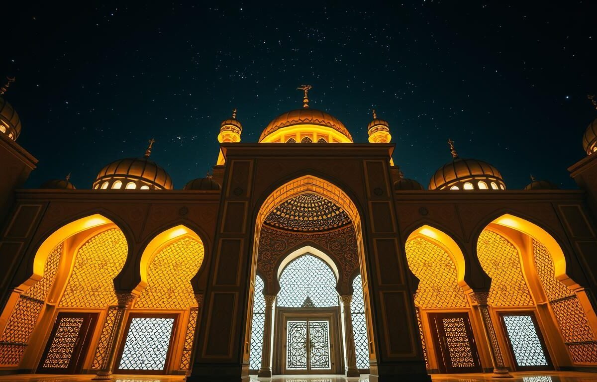 mesquita iluminada inspiradora
