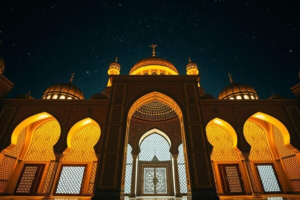inspiradora mezquita iluminada
