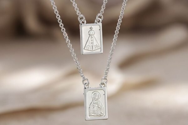 Jesus and Aparecida Scapular in Stainless Steel