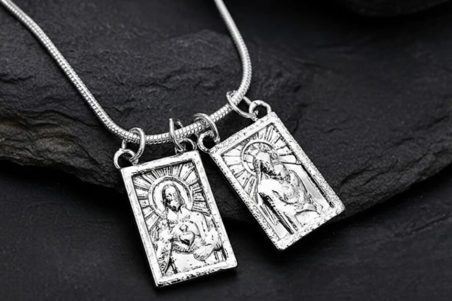 Silver Stainless Steel Scapular