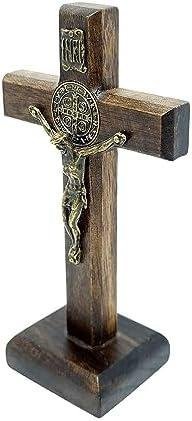 Crucifixo de Mesa São Bento Madeira 9 cm Crucifixo de Mesa São Bento Madeira 9 cm