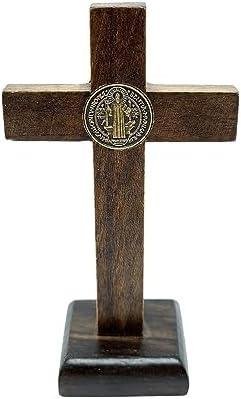 Crucifixo de Mesa São Bento Madeira 9 cm Crucifixo de Mesa São Bento Madeira 9 cm