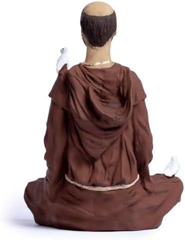 São Francisco de Assis Meditando Estatueta Imagem Religiosa Resina Decoração 20cm Santo dos Animais - La Nacasa São Francisco de Assis Meditando Estatueta Imagem Religiosa Resina Decoração 20cm Santo dos Animais - La Nacasa
