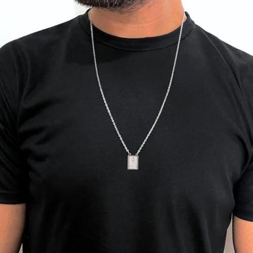        Escapulário Para Presente Jesus e Aparecida Masculino e Feminino Aço Inox Prateado       