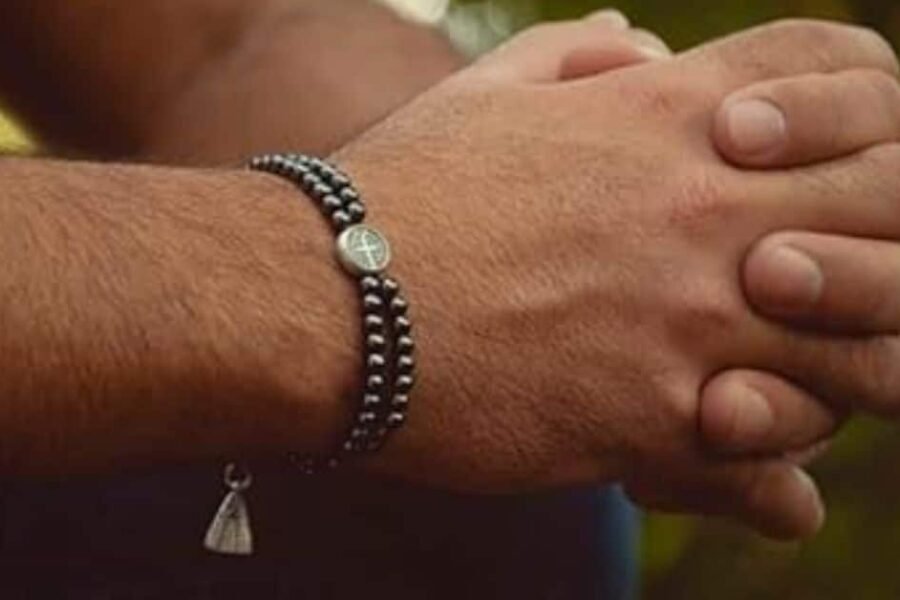 Pulseira Terço Hematita 20 cm