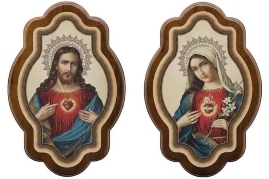 Quadro Sagrado Coração de Jesus e Maria