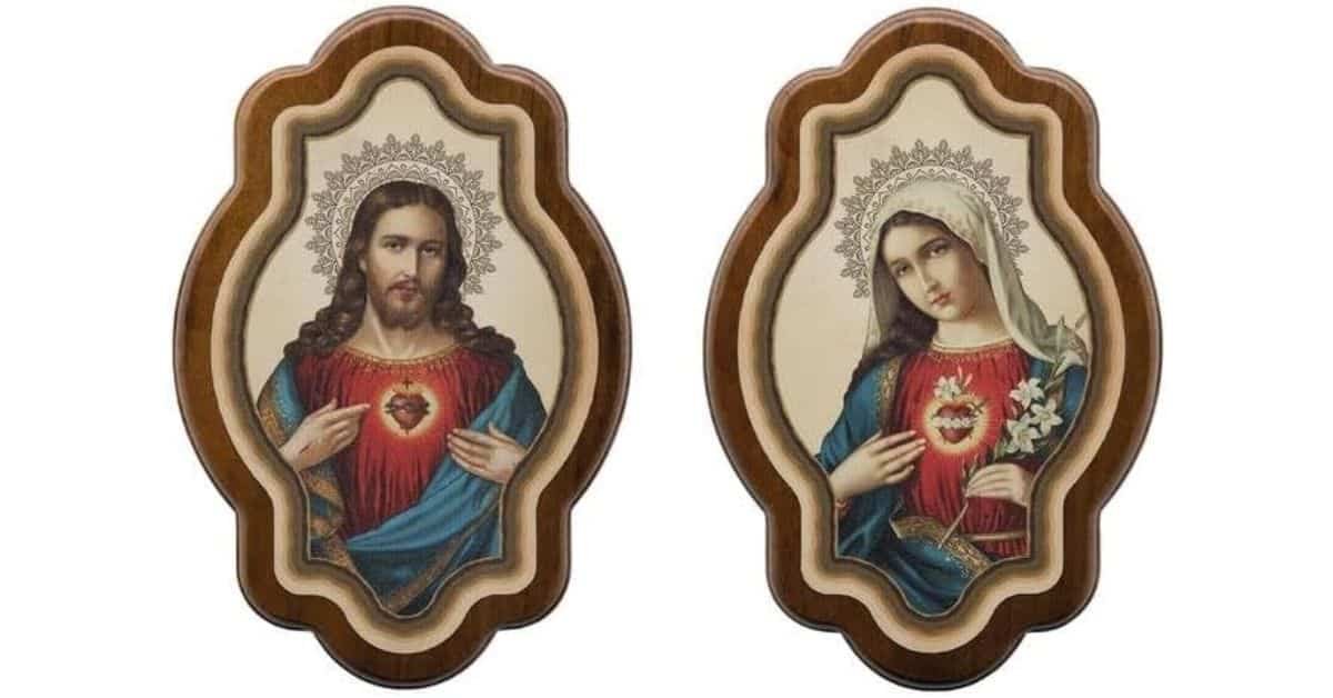 Picture of the Sacred Heart of Jesus and Mary
