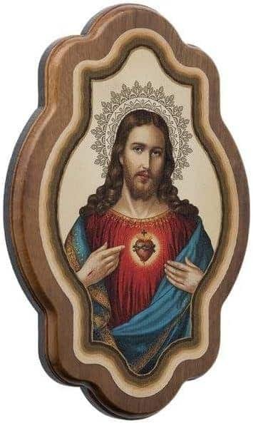 Adorno Quadro Duplo Sagrado Coração de Jesus e Maria