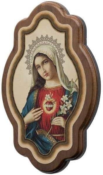 Adorno Quadro Duplo Sagrado Coração de Jesus e Maria