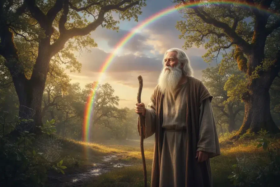 Noé, el arco iris y el pacto de Dios.
