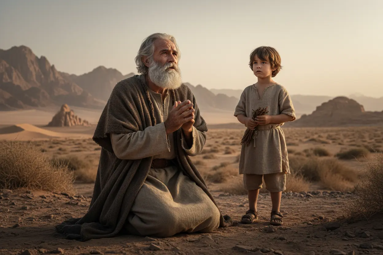 O Chamado Divino a Abraão Abraão em oração, recebendo a ordem de sacrificar Isaque.