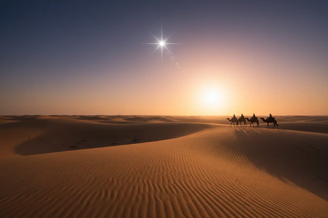 A Estrela Guia no Deserto A jornada dos Reis Magos sob a estrela