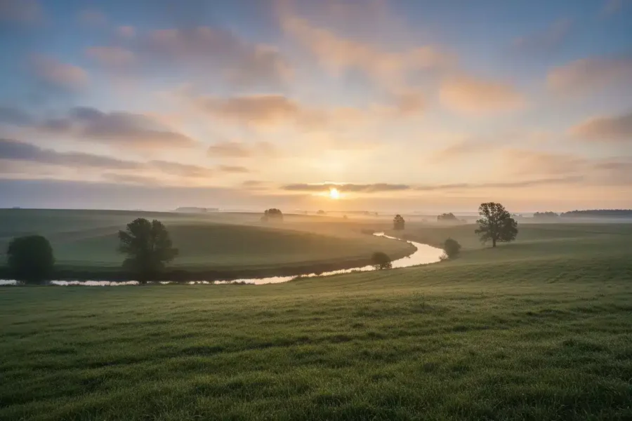 Sky at dawn with soft light