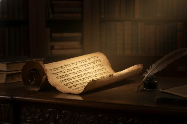 Pergamino antiguo con escritos bíblicos