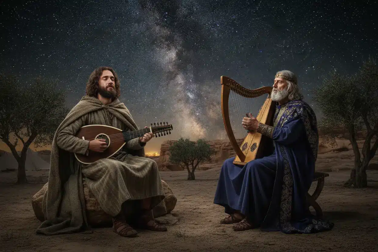 Rei Davi escrevendo os Salmos