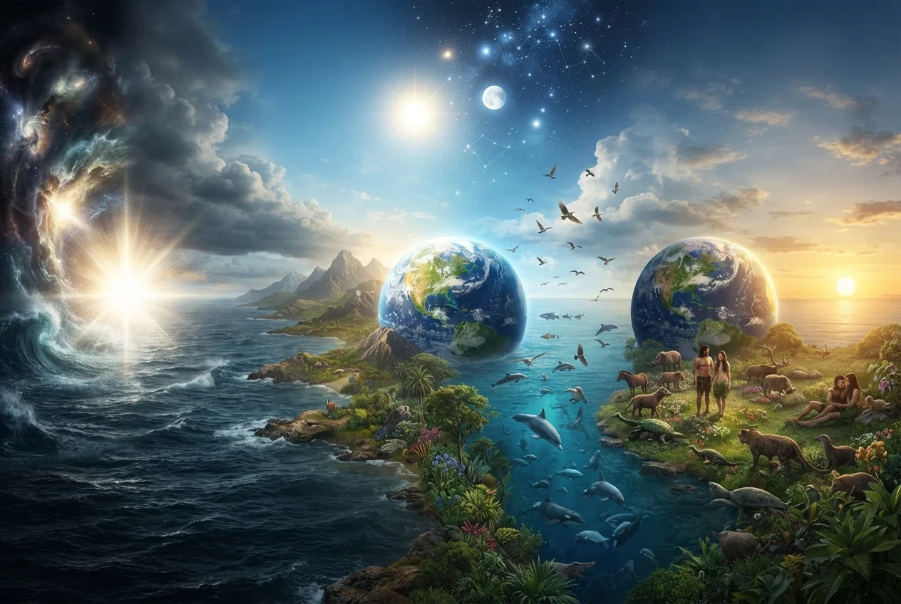 A criacao do mundo em Genesis dia a dia | Canal de Frases Bíblicas A criacao do mundo em Genesis dia a dia